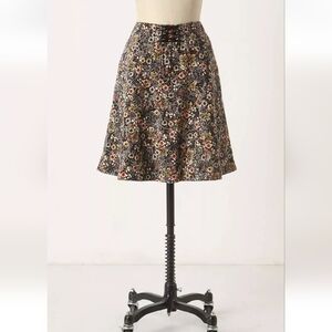 Anthropologie Edme & Esyllte Velvet Floral Norwegian Woods Skirt US 0